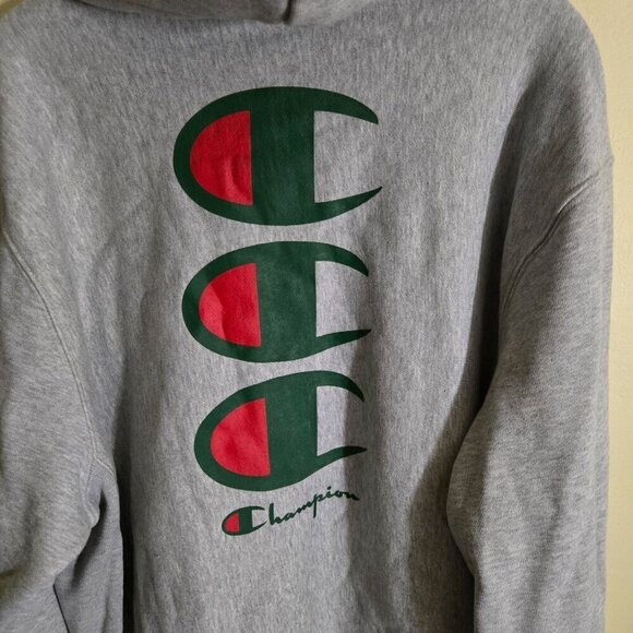 Champion Reverse Weave Front Back Unique Logo Hoodie Size L - Picture 4 of 7